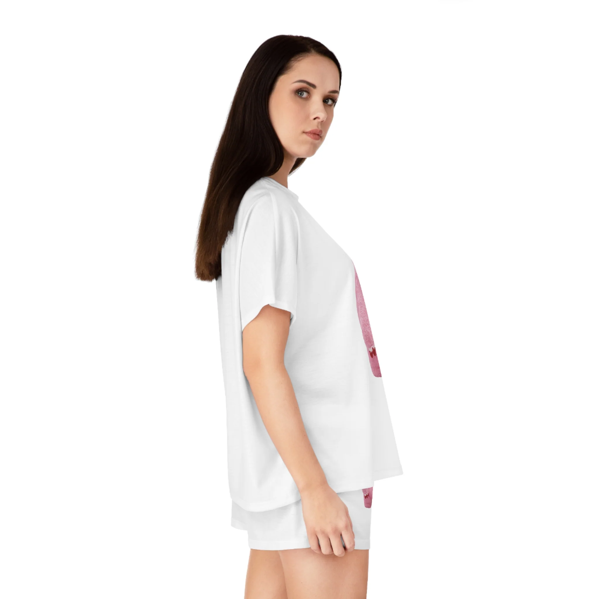 Chubby Gloomy Bear Y2K - Women's Short Pajama Set (AOP) - Image 5