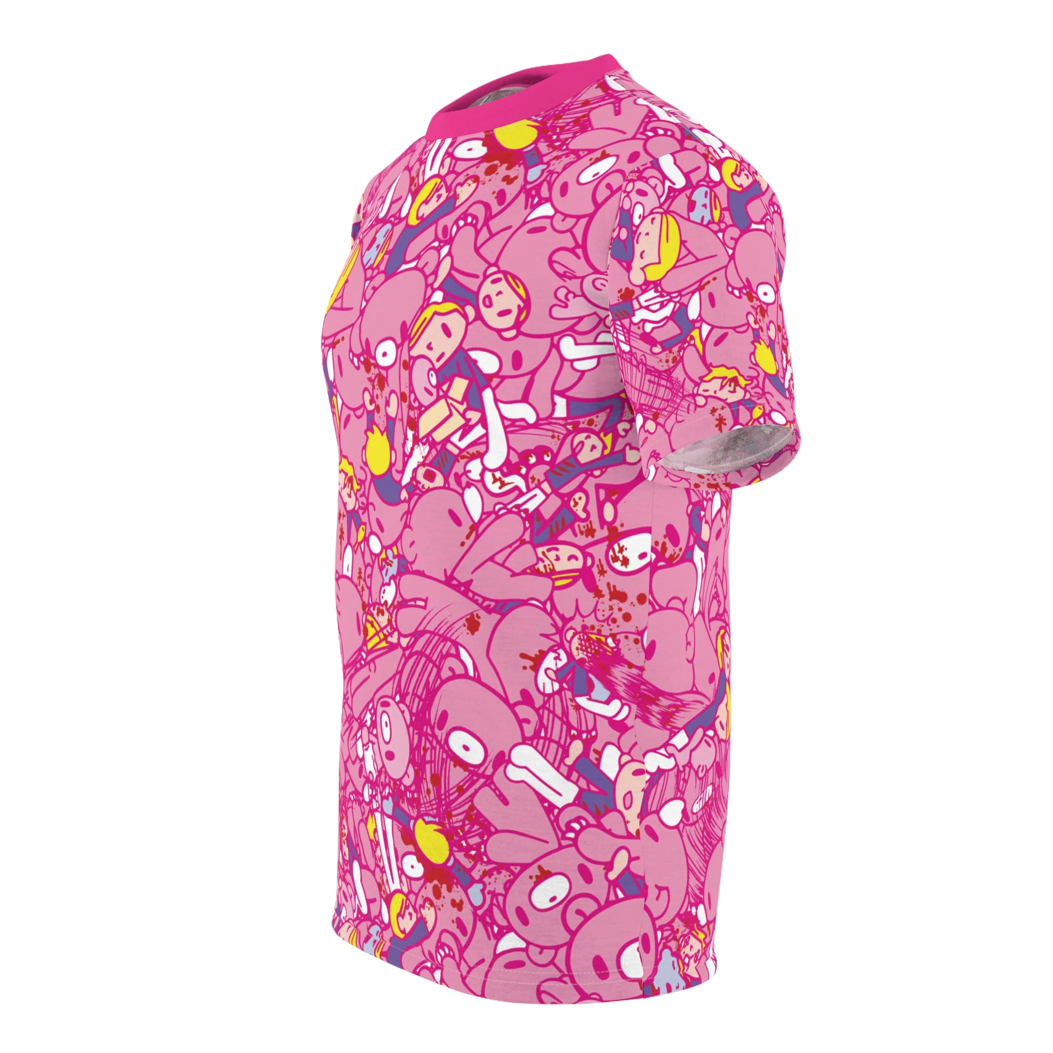 Gloomy Bear Chaos [Pink] - AoP Unisex Tee - Image 3