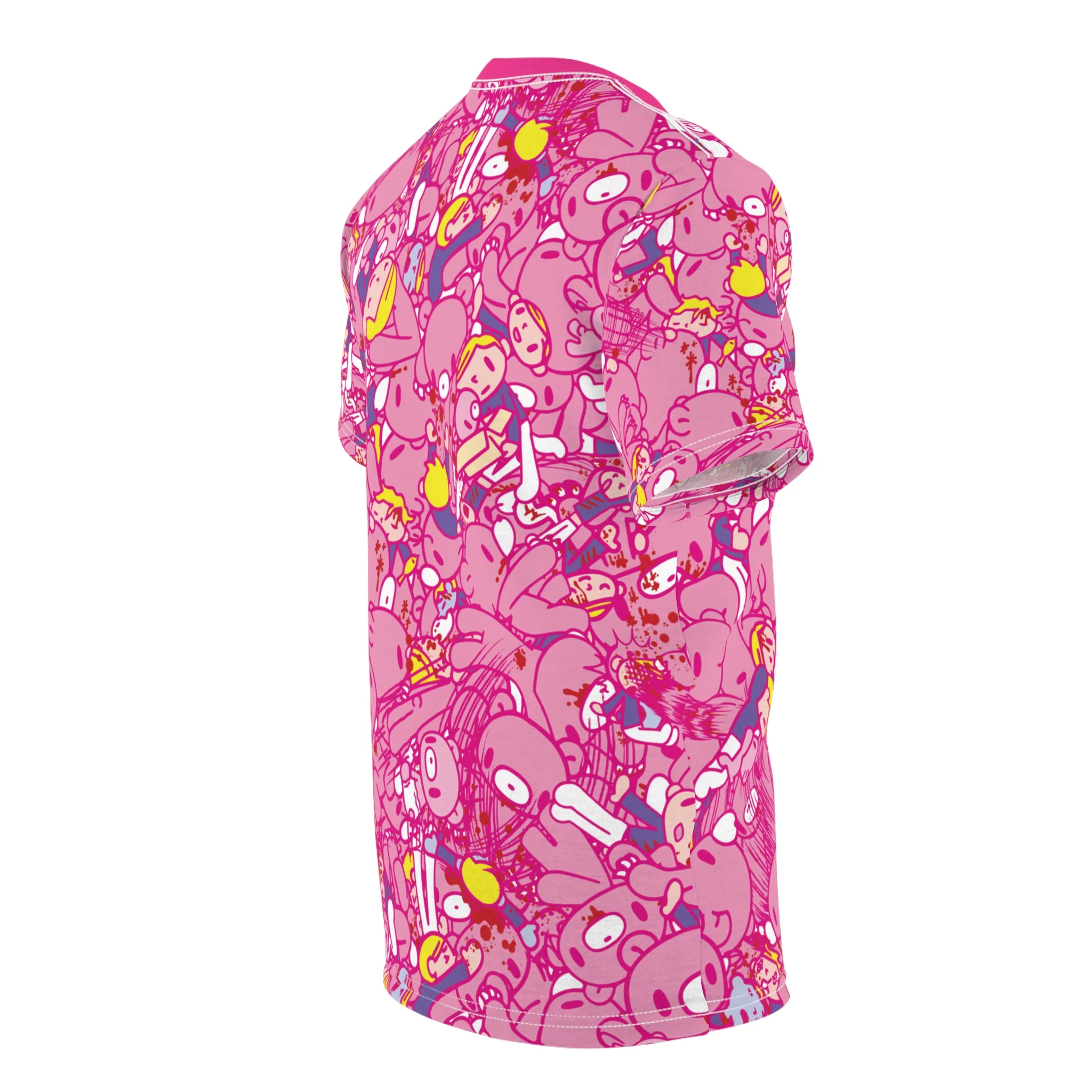Gloomy Bear Chaos [Pink] - AoP Unisex Tee - Image 4