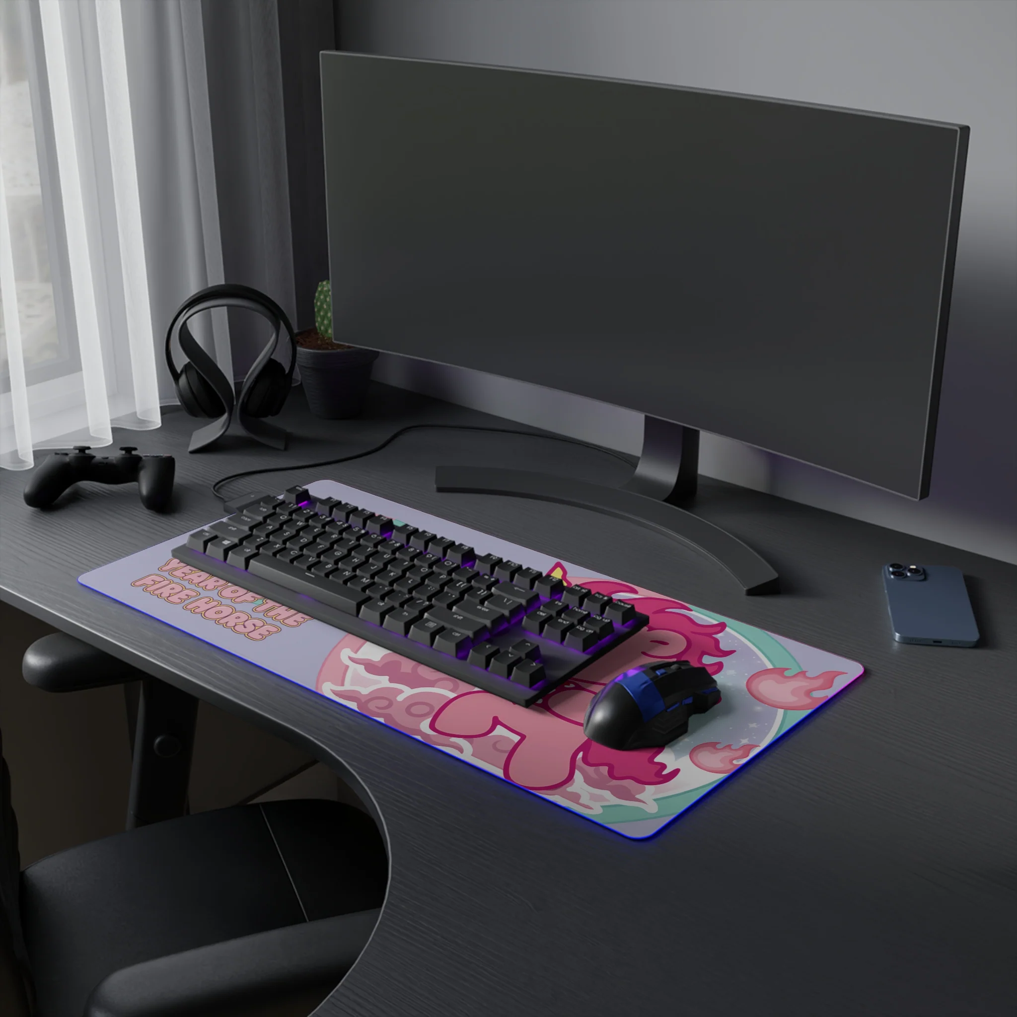 Fire Horse Gloomy Bear LED Gaming Mouse Pad - Image 14