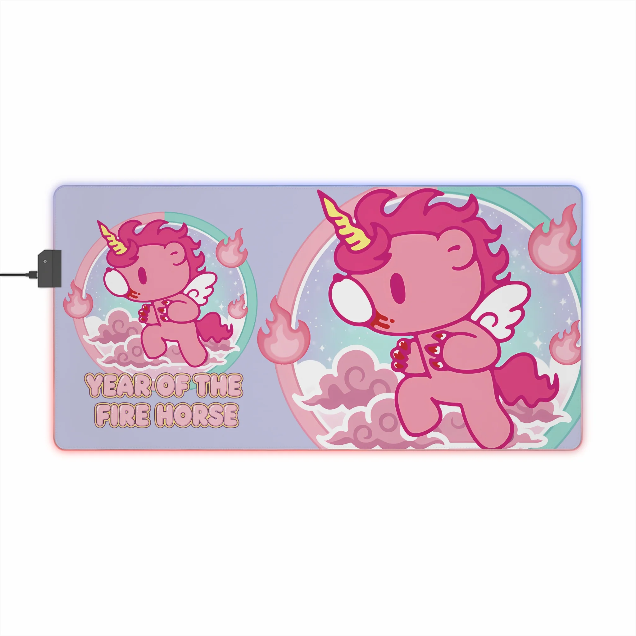 Fire Horse Gloomy Bear LED Gaming Mouse Pad - Image 2