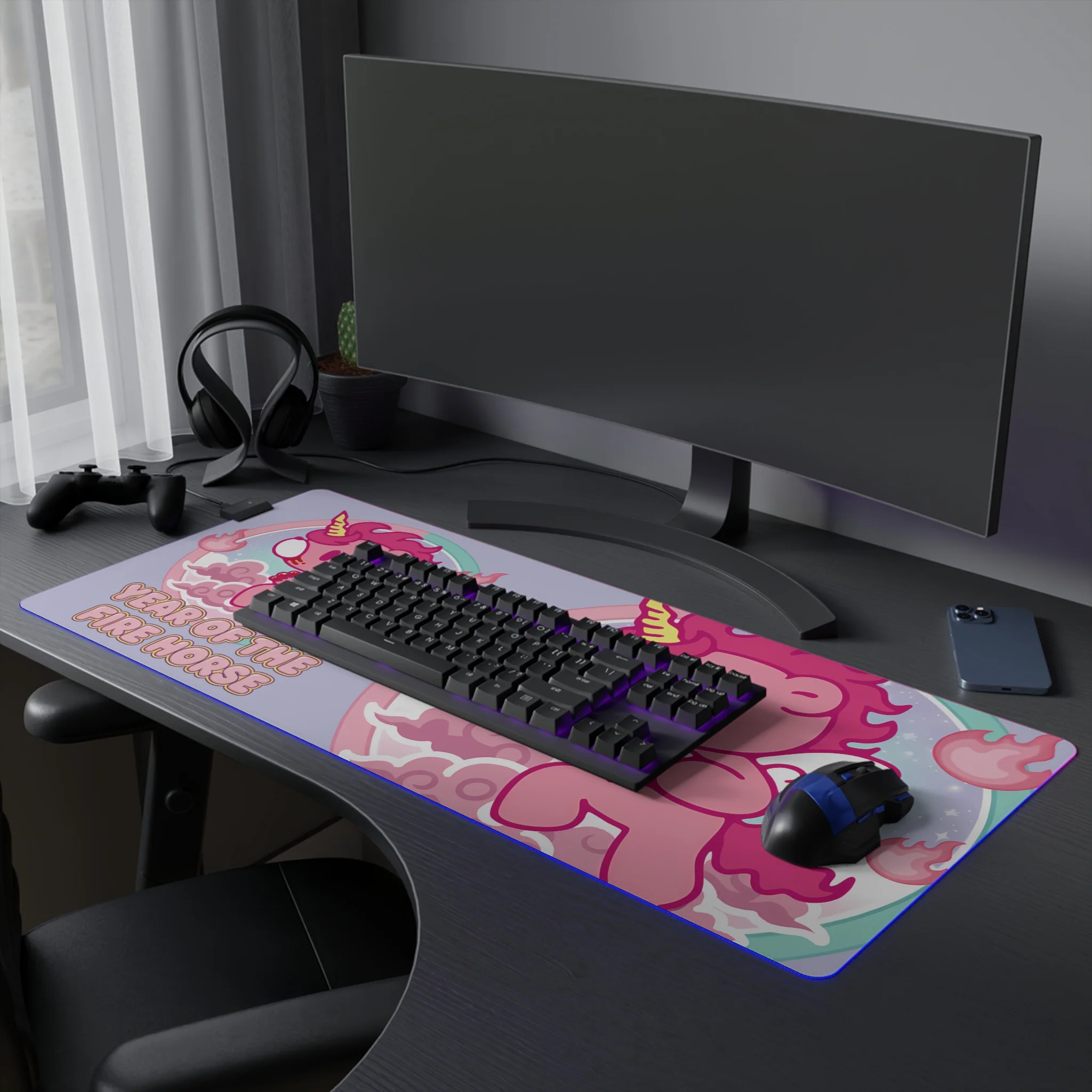 Fire Horse Gloomy Bear LED Gaming Mouse Pad - Image 24