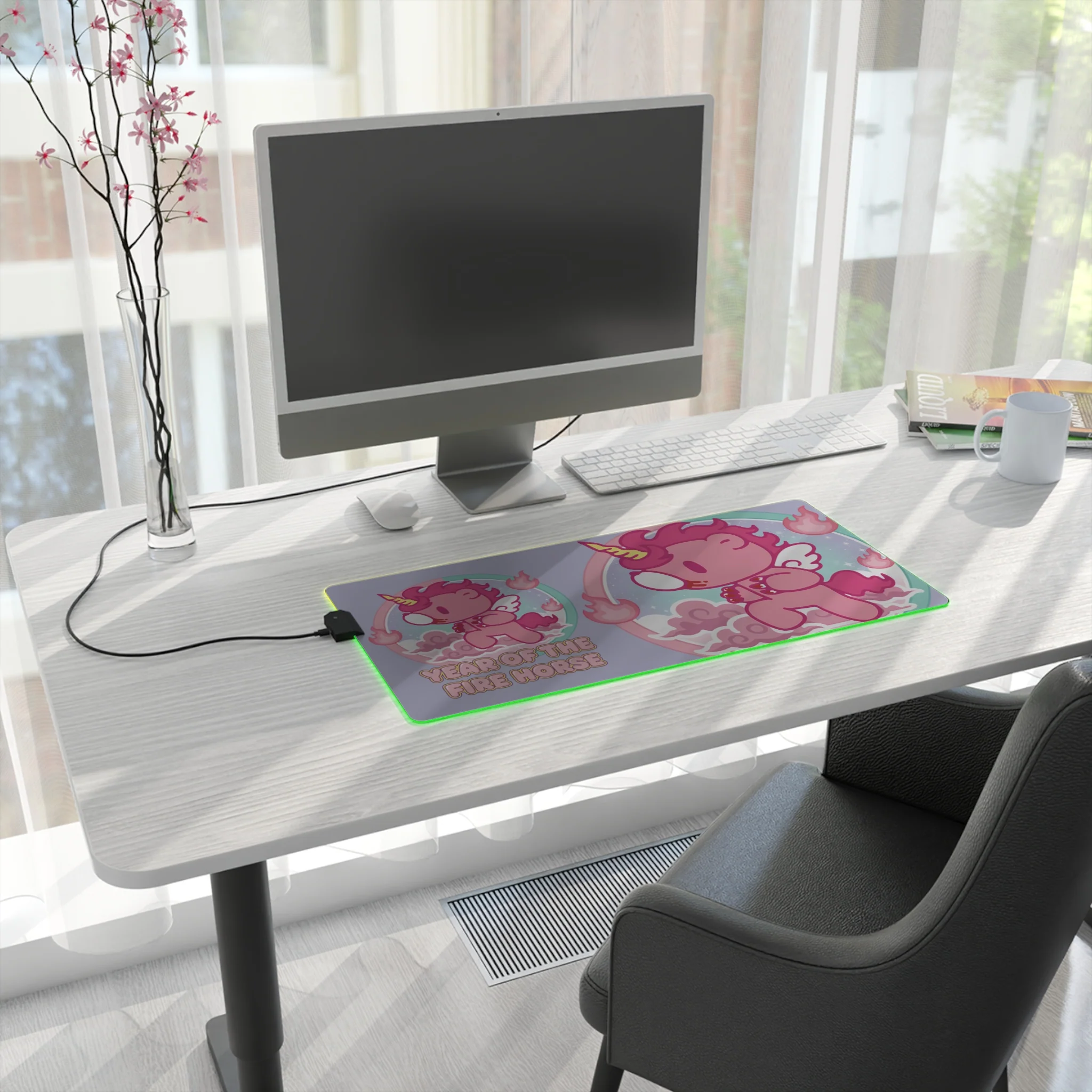 Fire Horse Gloomy Bear LED Gaming Mouse Pad - Image 5