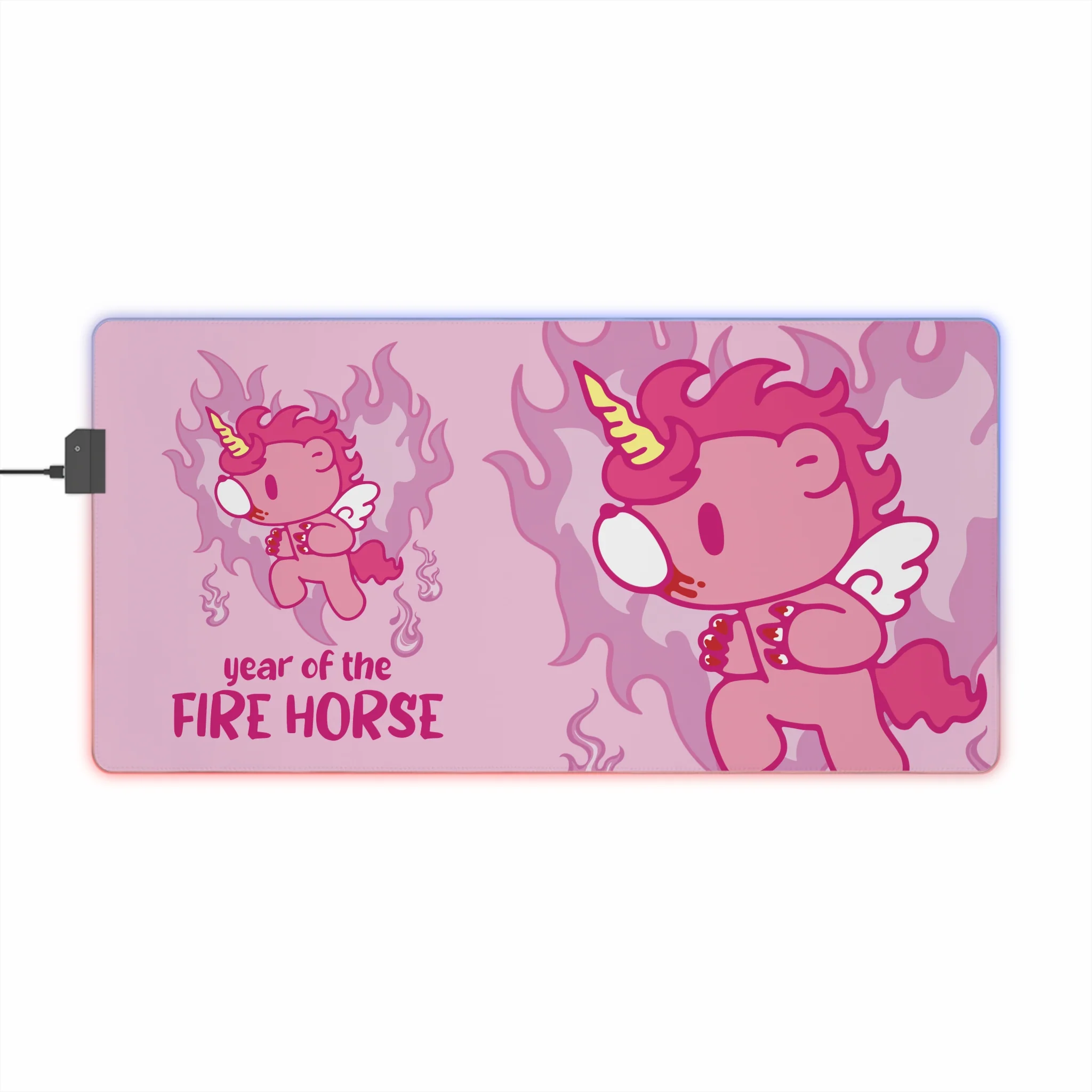 Fire Horse Gloomy Bear LED Gaming Mouse Pad - Image 2