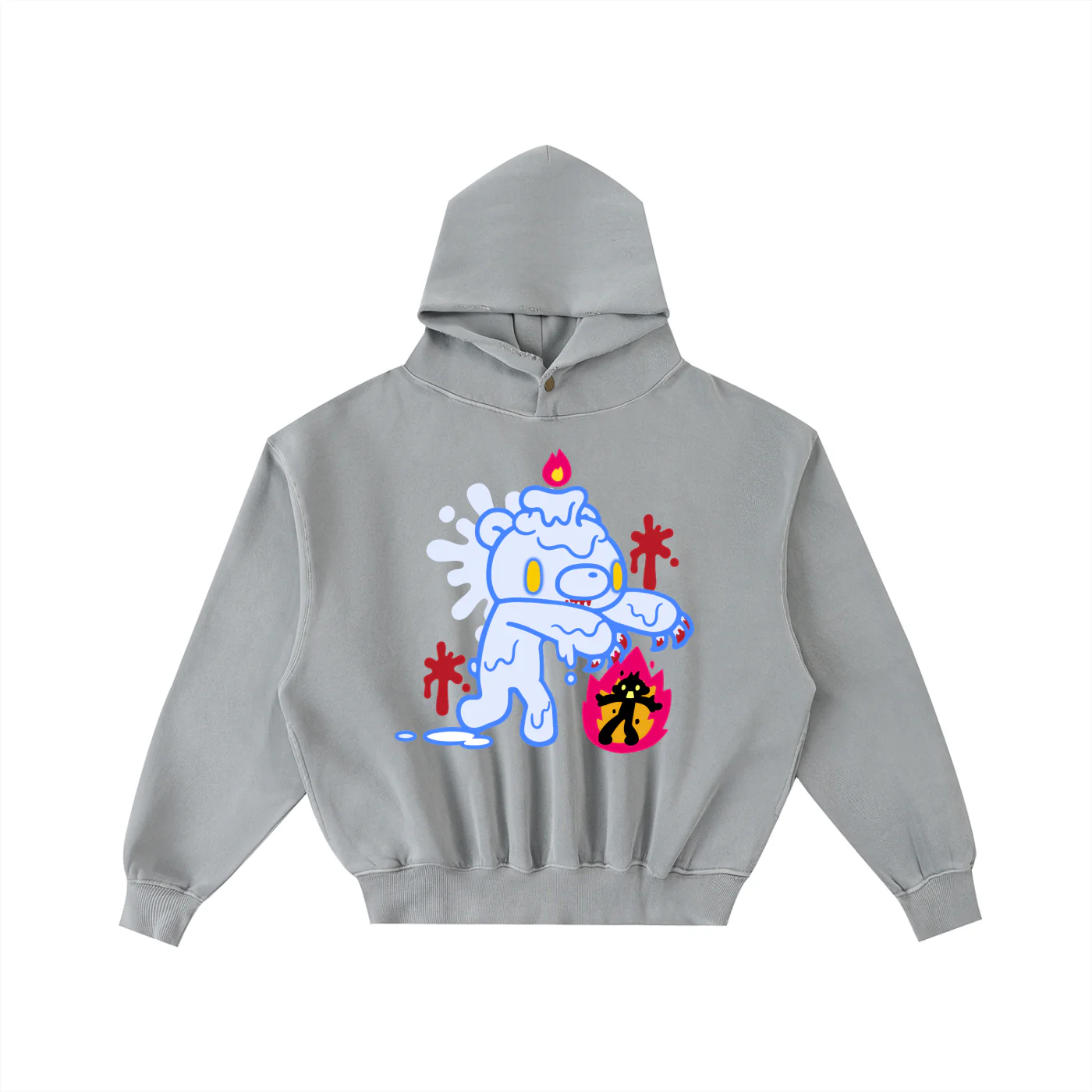 Gloomy Wax Washed Fleece Hoodie - Image 3