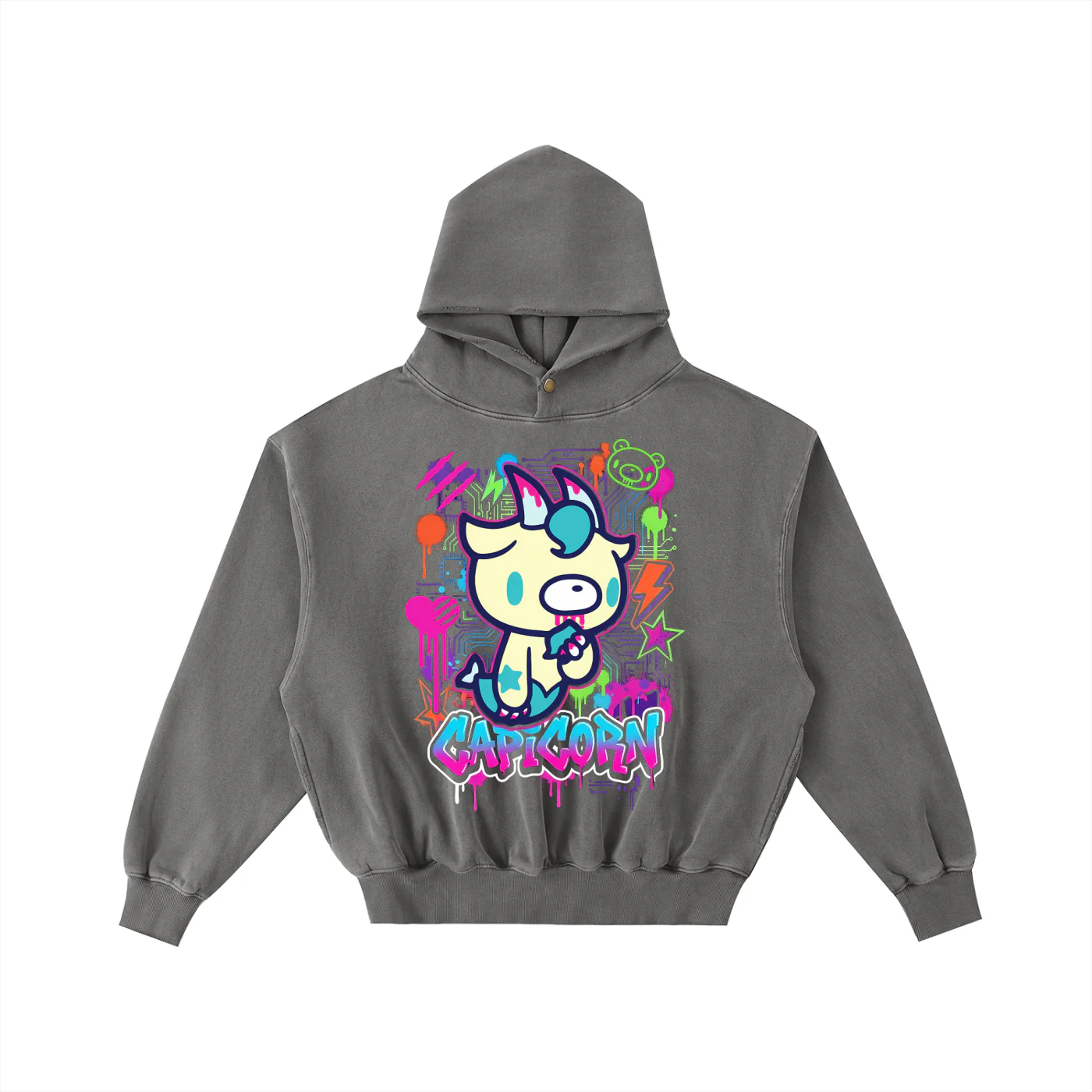 Capricorn Gloomy Washed Fleece Hoodie - Image 5