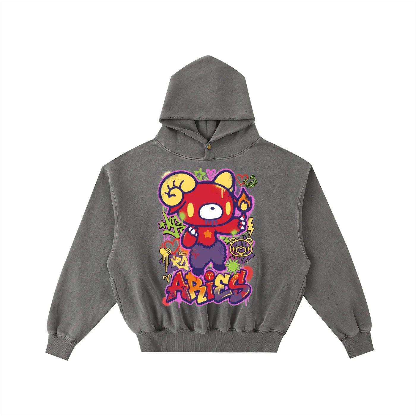 Aries Gloomy Washed Fleece Hoodie - Image 5
