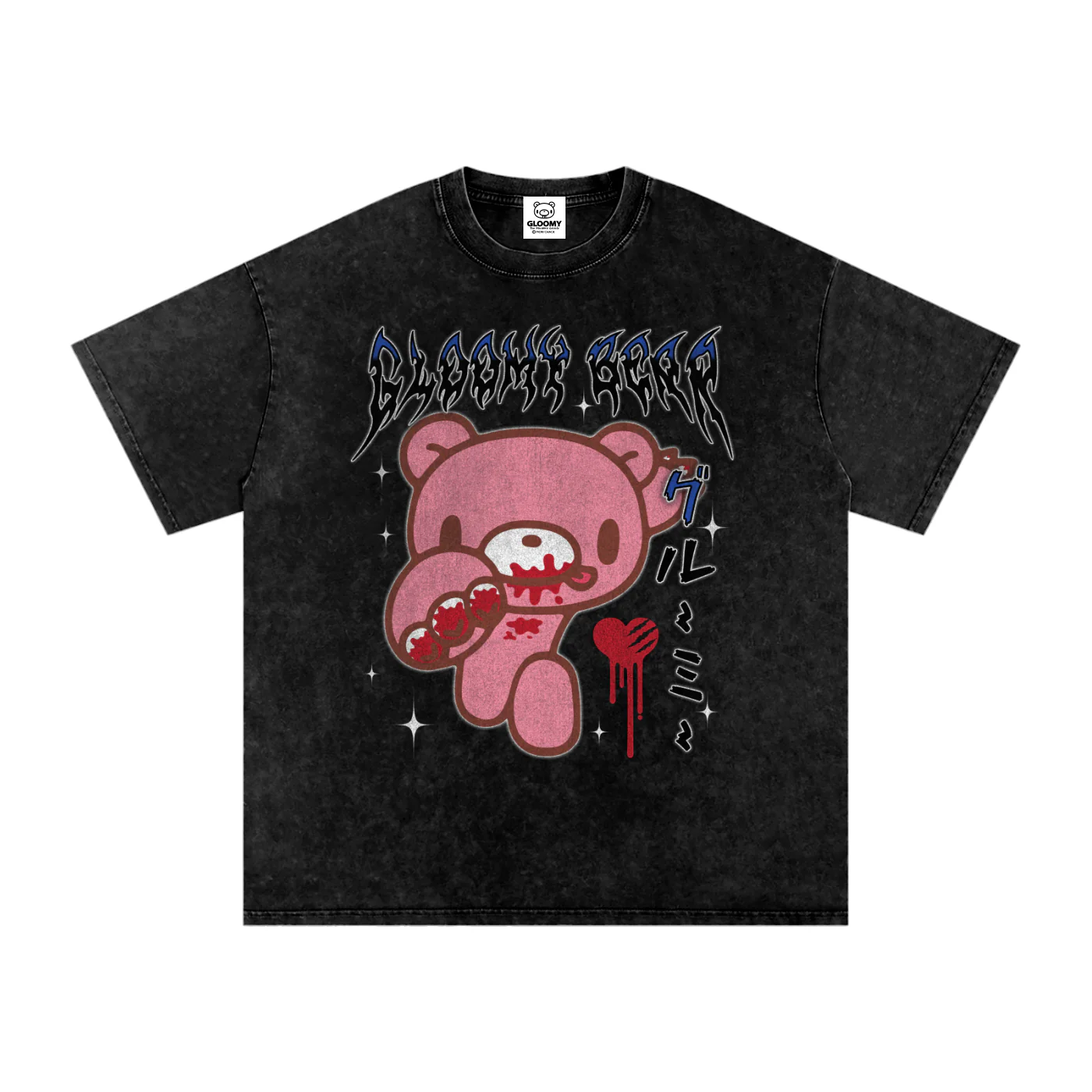 Gloomy Bear Metal Acid Wash T-Shirt - Image 2