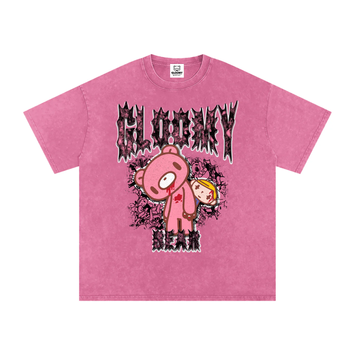 Gloomy Bear Pity Metal Acid Wash T-Shirt - Image 2