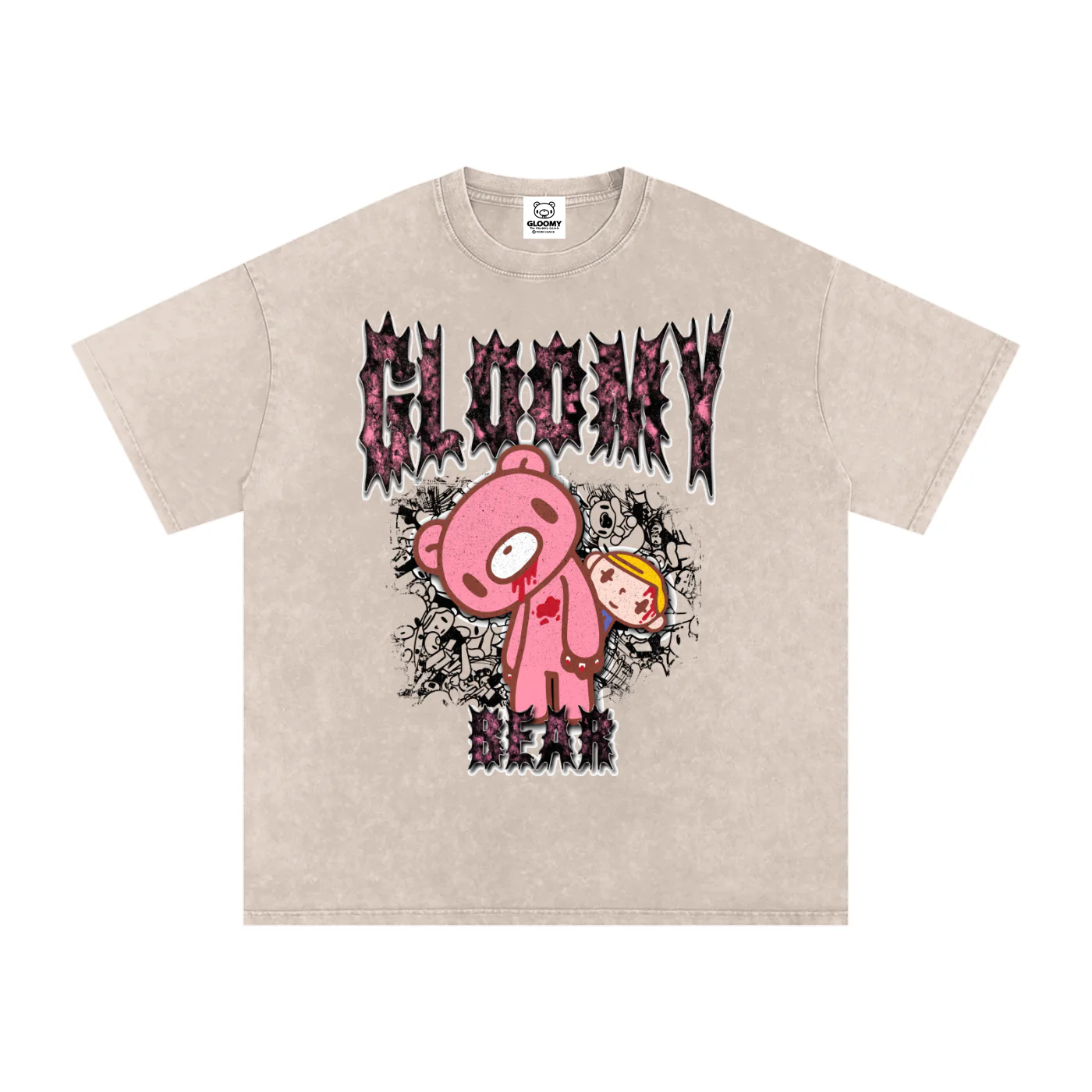 Gloomy Bear Pity Metal Acid Wash T-Shirt - Image 5