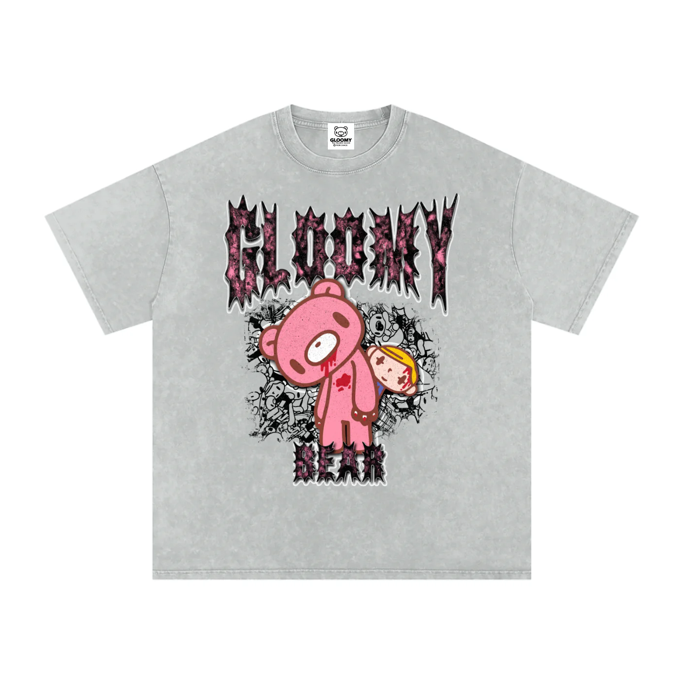 Gloomy Bear Pity Metal Acid Wash T-Shirt - Image 7