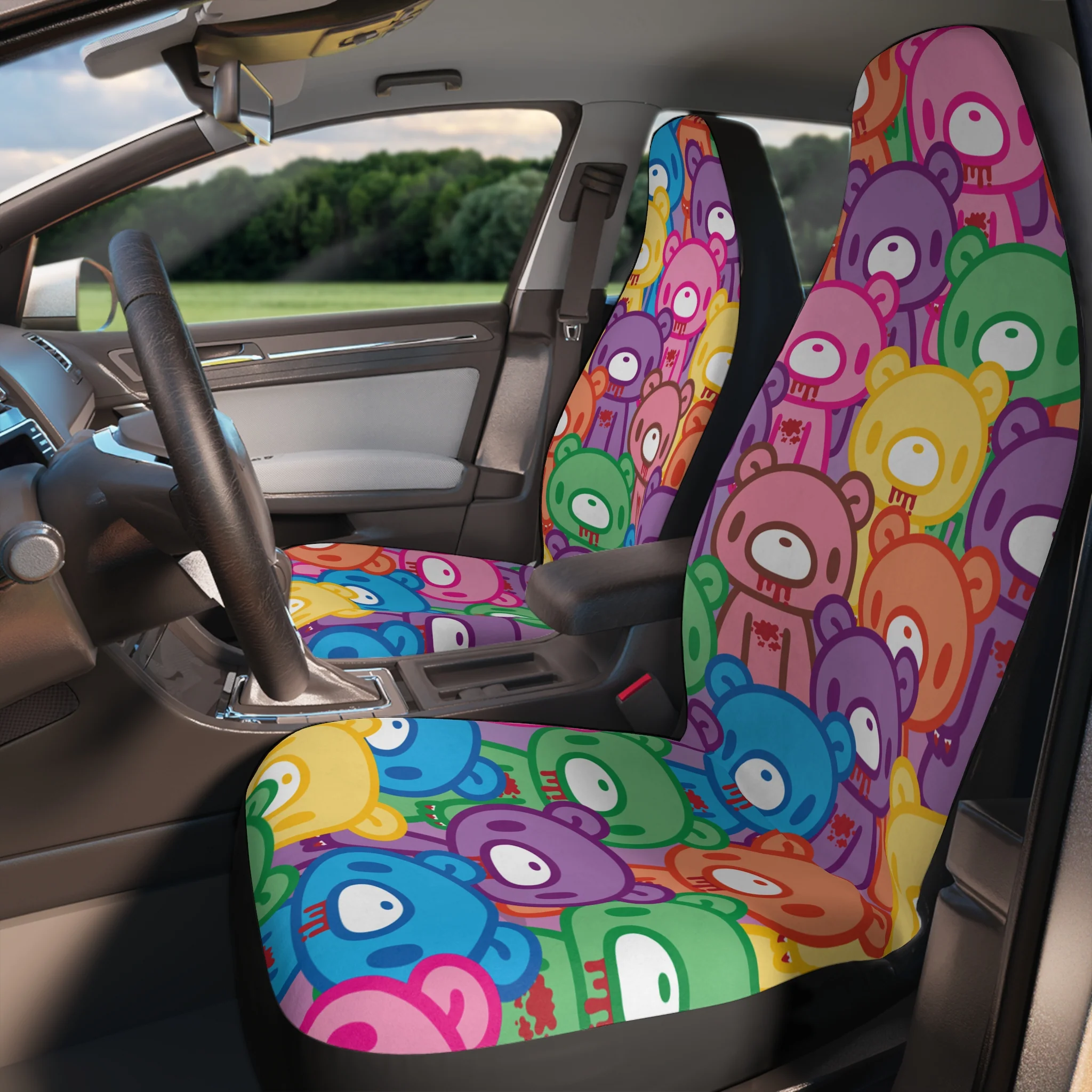 Gloomy Bear "Rainbow Dreams" Polyester Car Seat Covers - Image 6