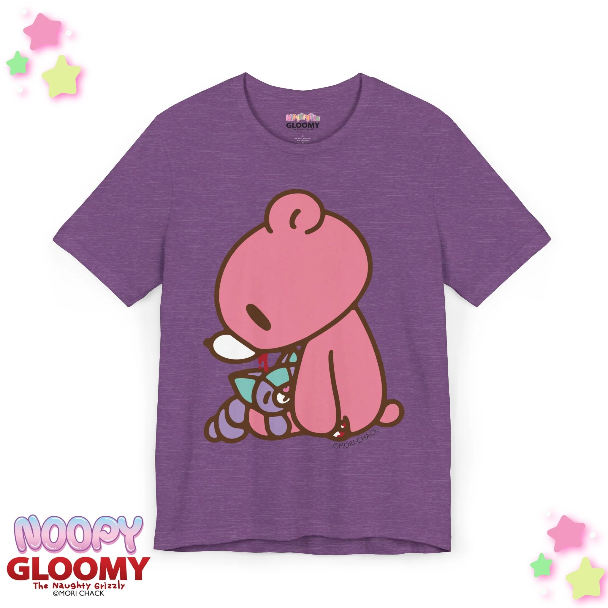 Gloomy Bear x Magical Noopy - UNISEX TEE [SITTING / LAVENDER] - Image 4