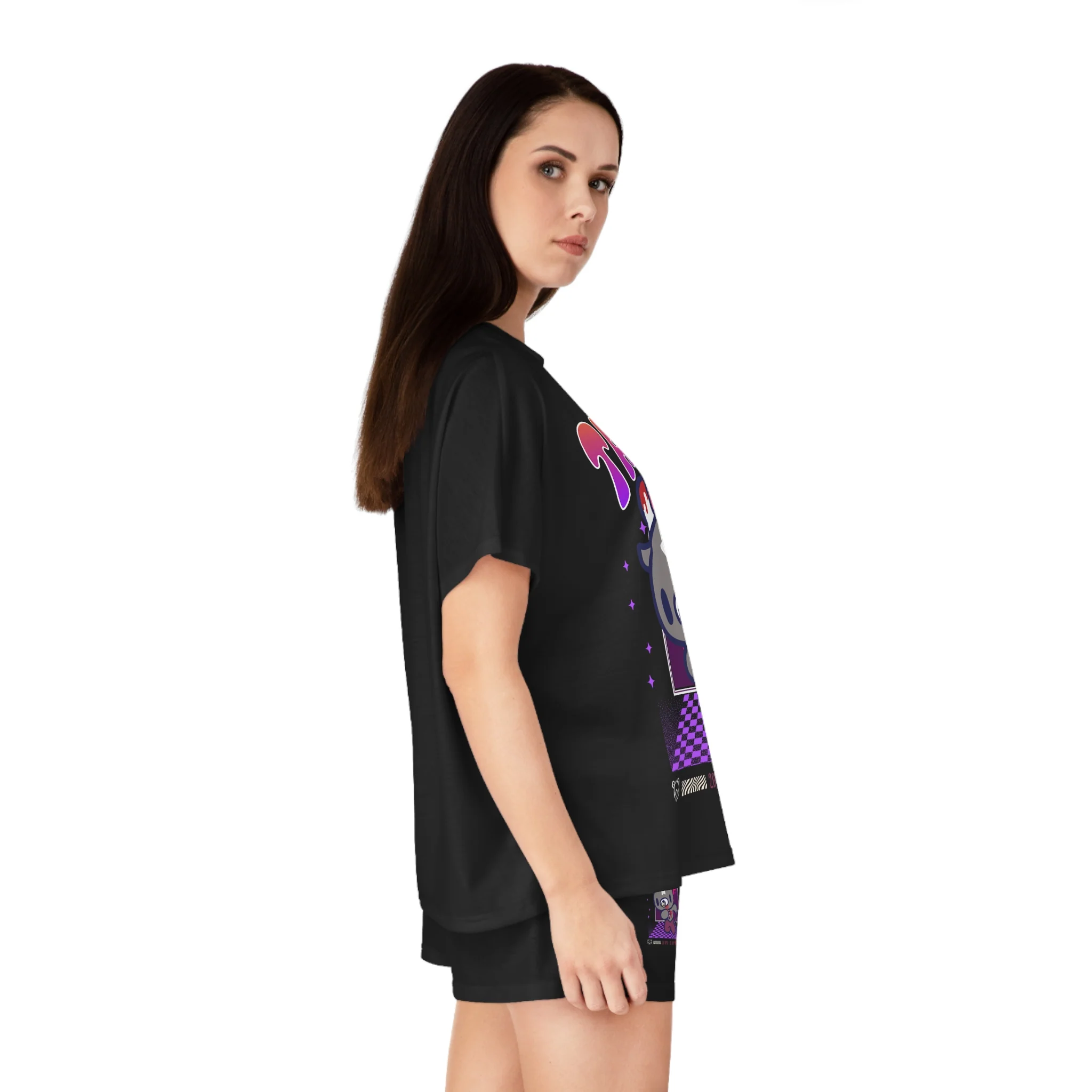 Gloomy Taurus Zodiac Women's Short Pajama Set (AOP) - Image 4
