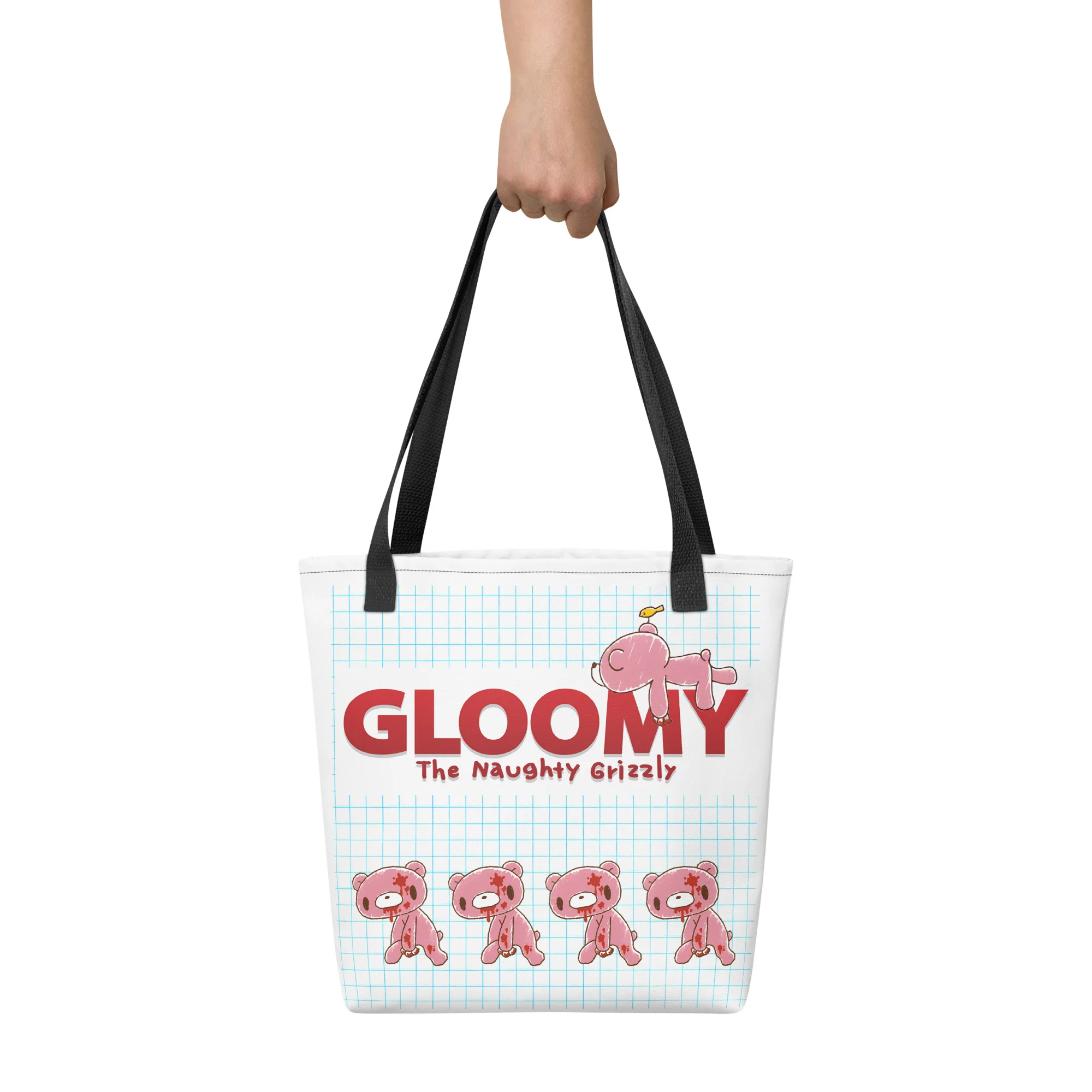 Grid Pastel Gloomy Bear Tote bag