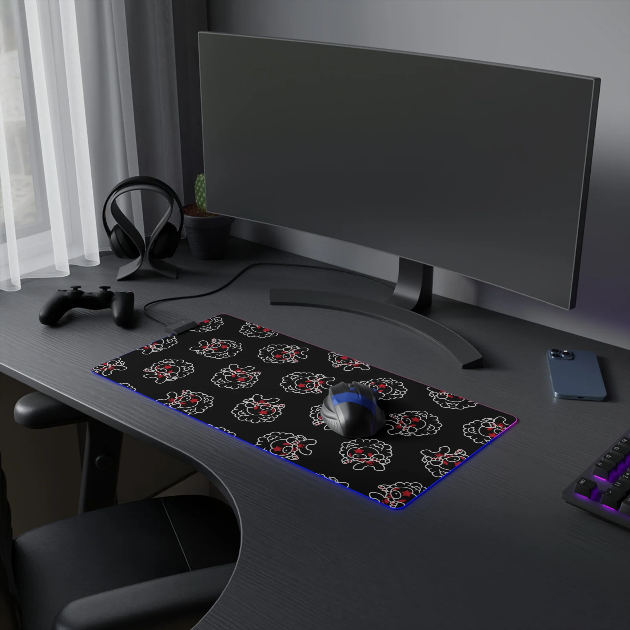 Leo Zodiac gloomy bear LED Gaming Mouse Pad - Image 5