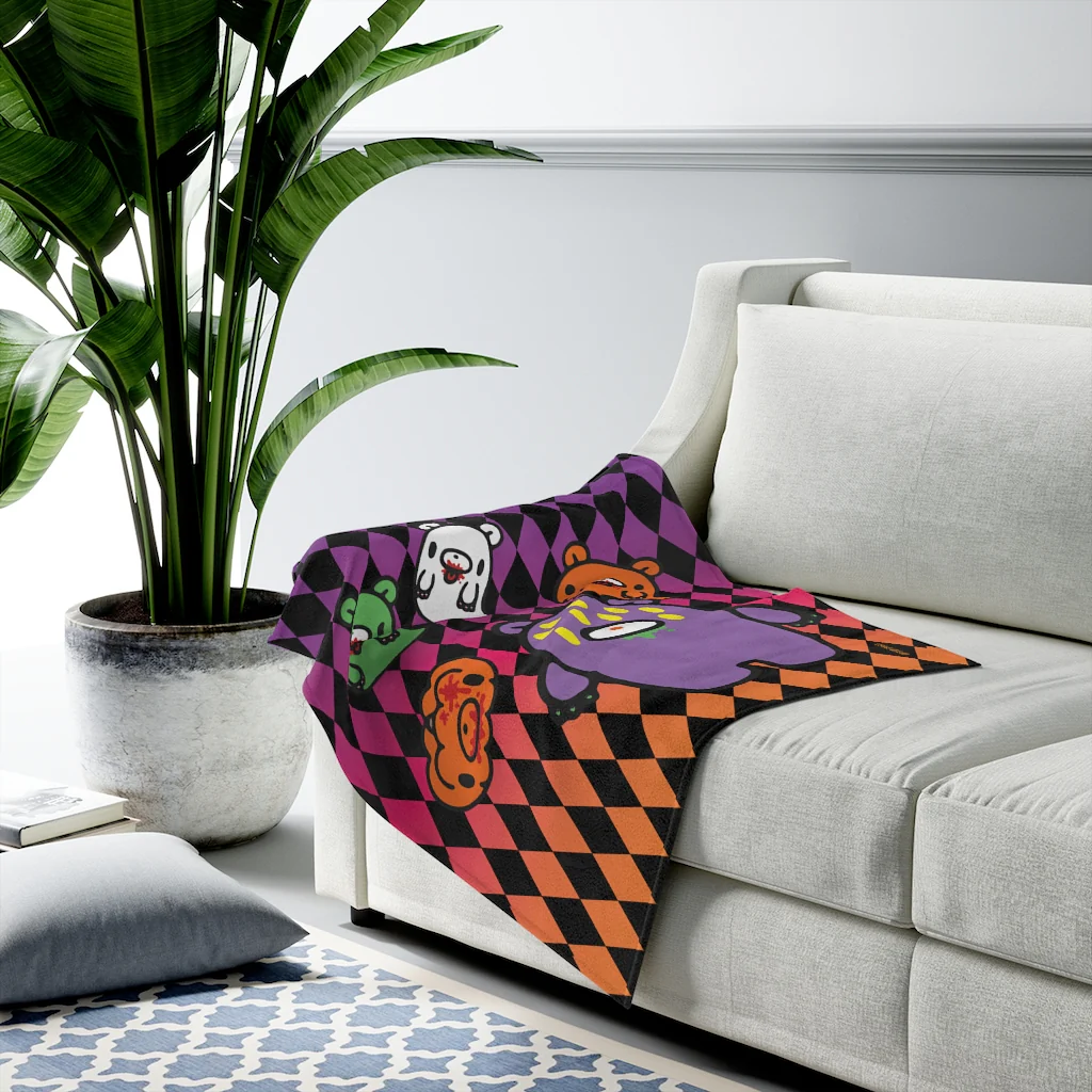 Monster Gloomy Halloween Edition - Velveteen Blanket - Image 4