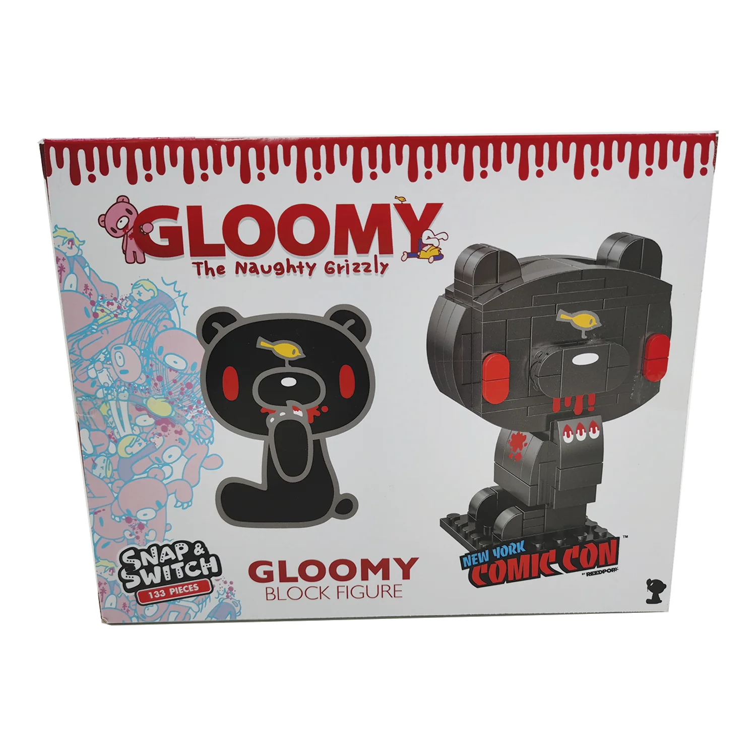 NYCC Exclusive All-Black Gloomy Bear Snap & Switch Block Figure - Image 3