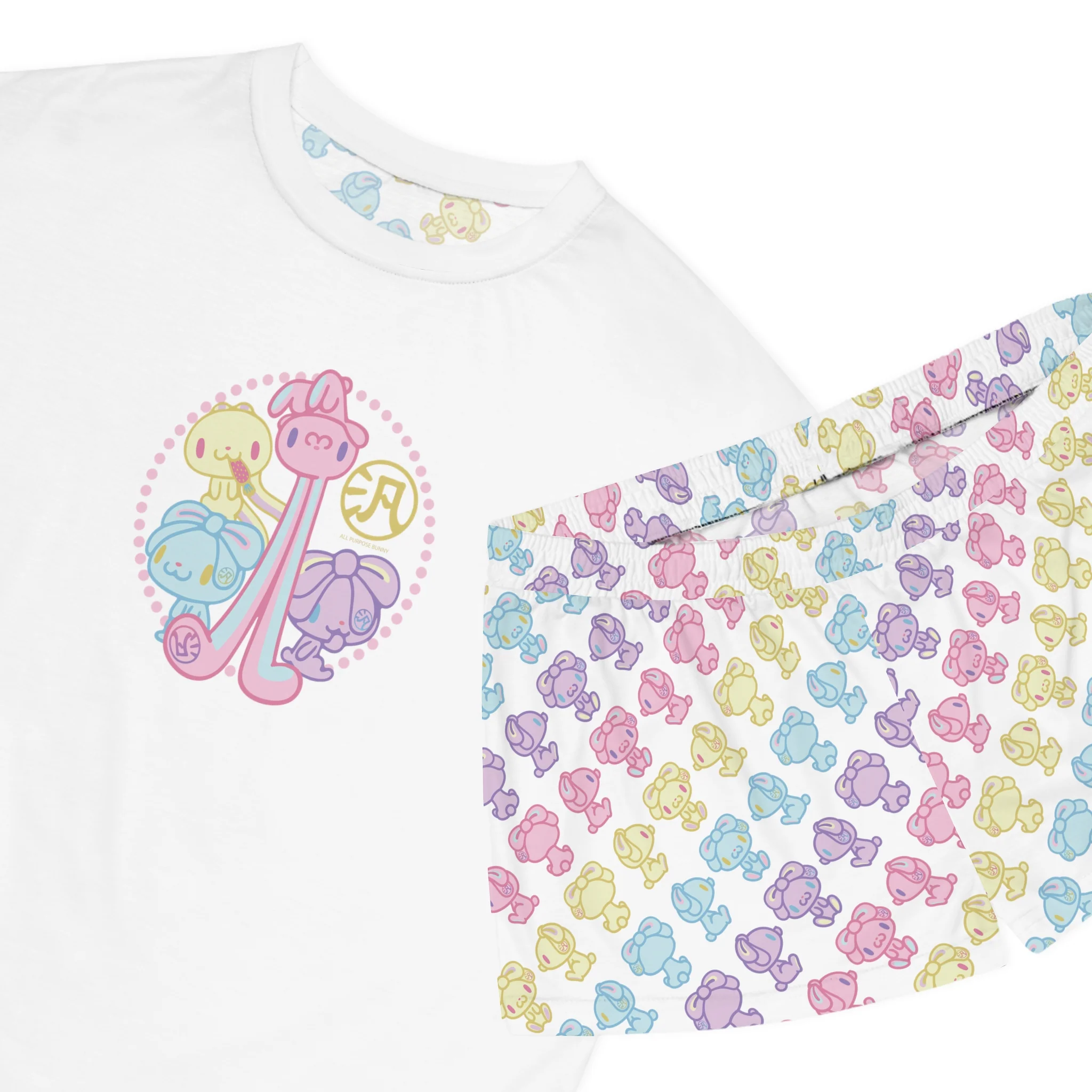 Pastel Pals All Purpose Bunny - Women's Short Pajama Set (AOP) - Image 3