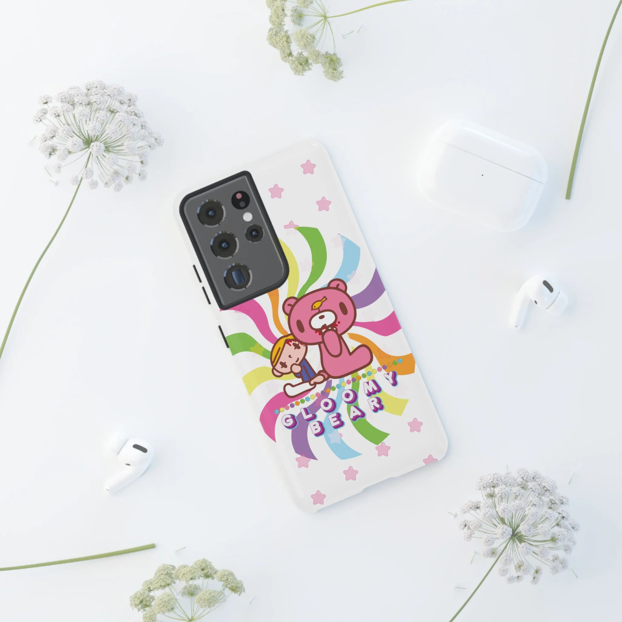 Swirly Rainbow Gloomy Bear - Tough Phone Case - Image 115