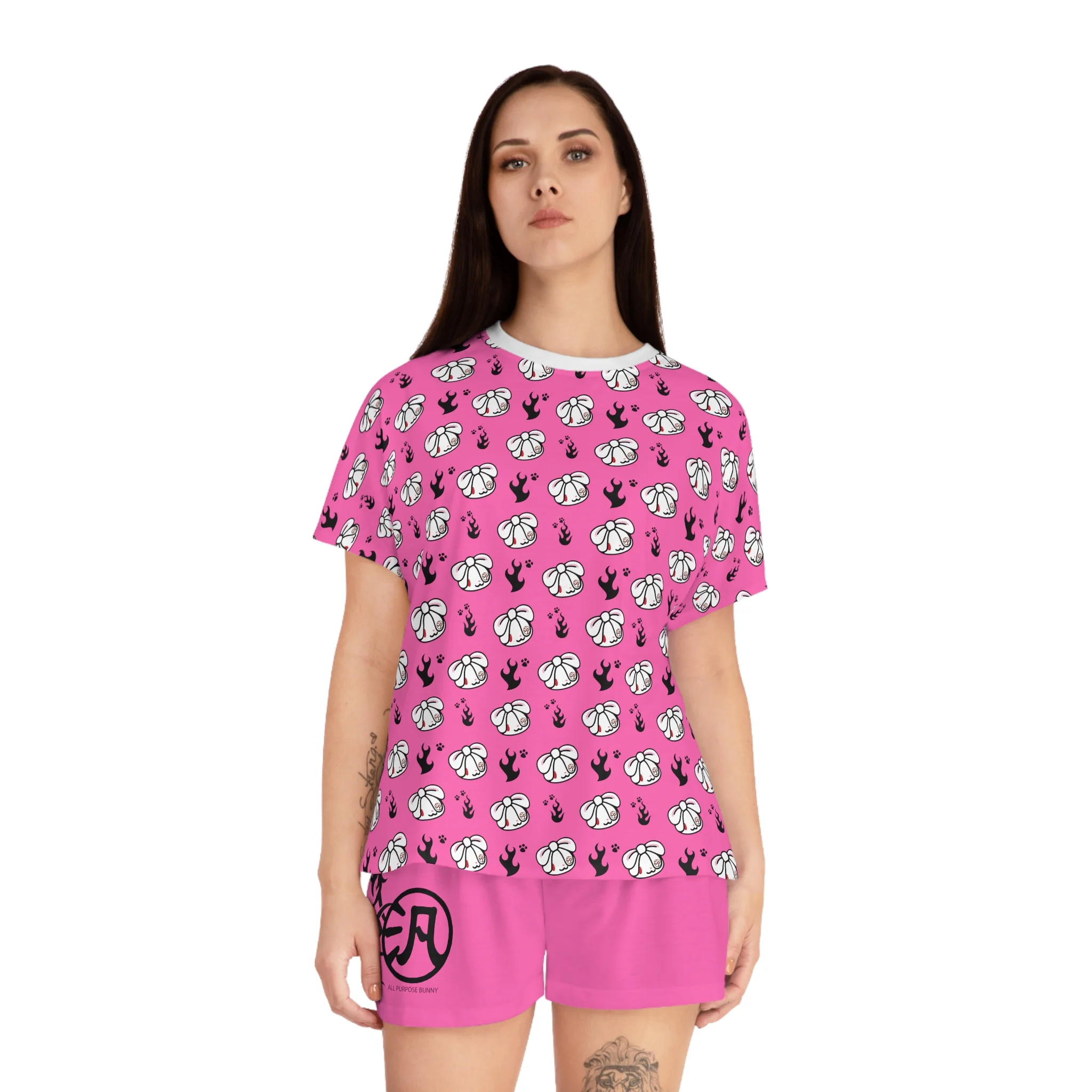All Purpose Bunny Y2K [PINK] - Women's AOP Pajama Set - Image 20