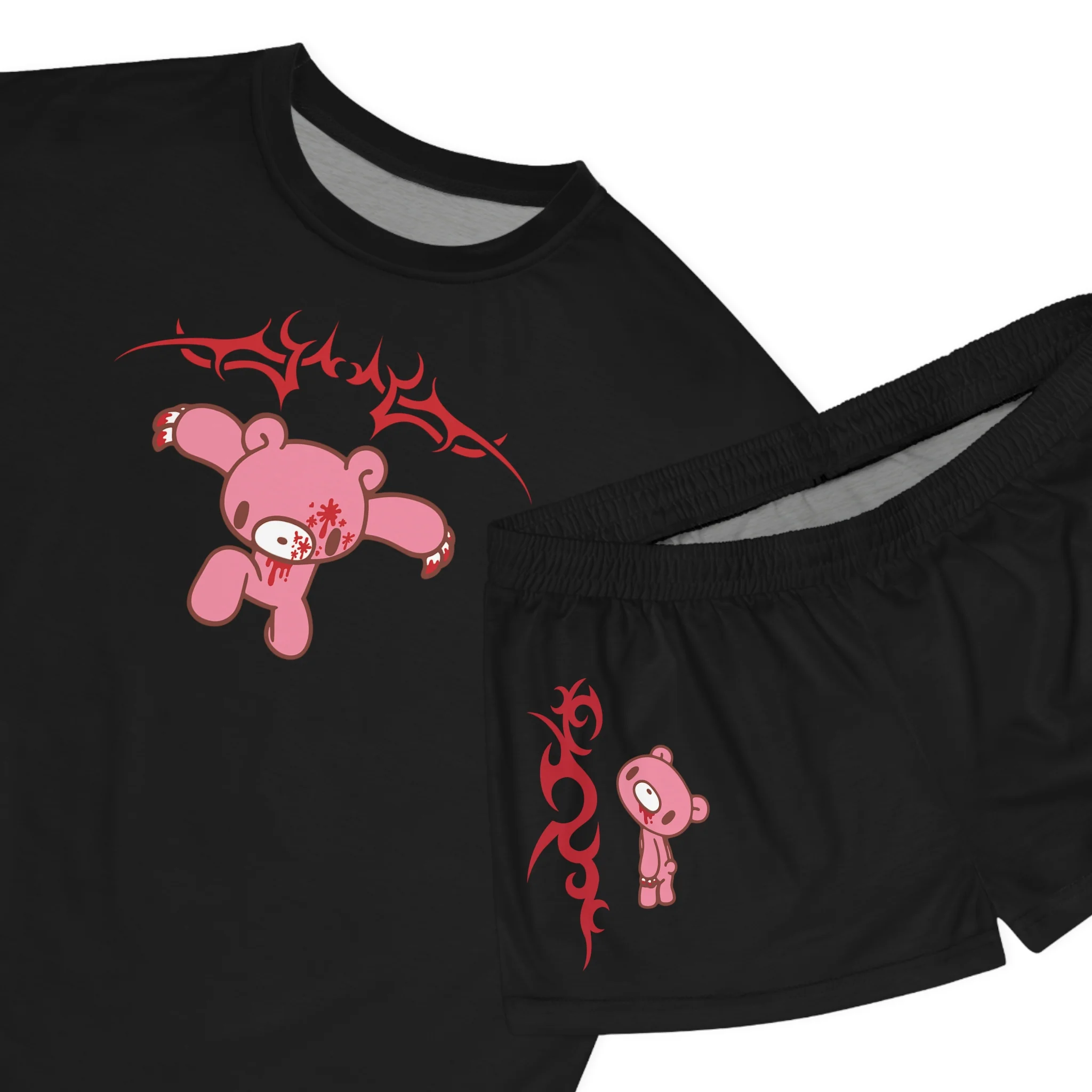Gloomy Bear Y2K - Women's Short Pajama Set (AOP) - Image 3