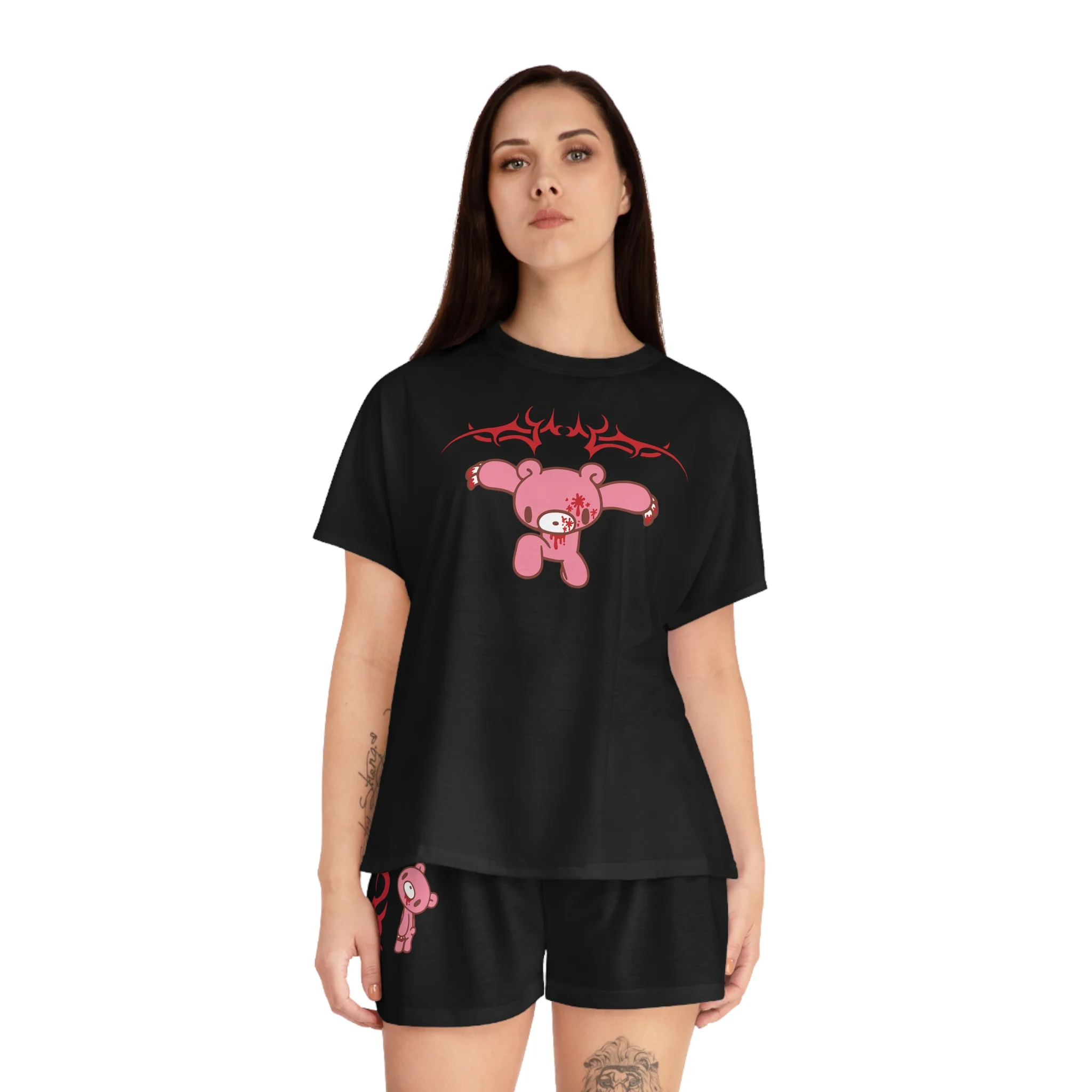 Gloomy Bear Y2K - Women's Short Pajama Set (AOP) - Image 4